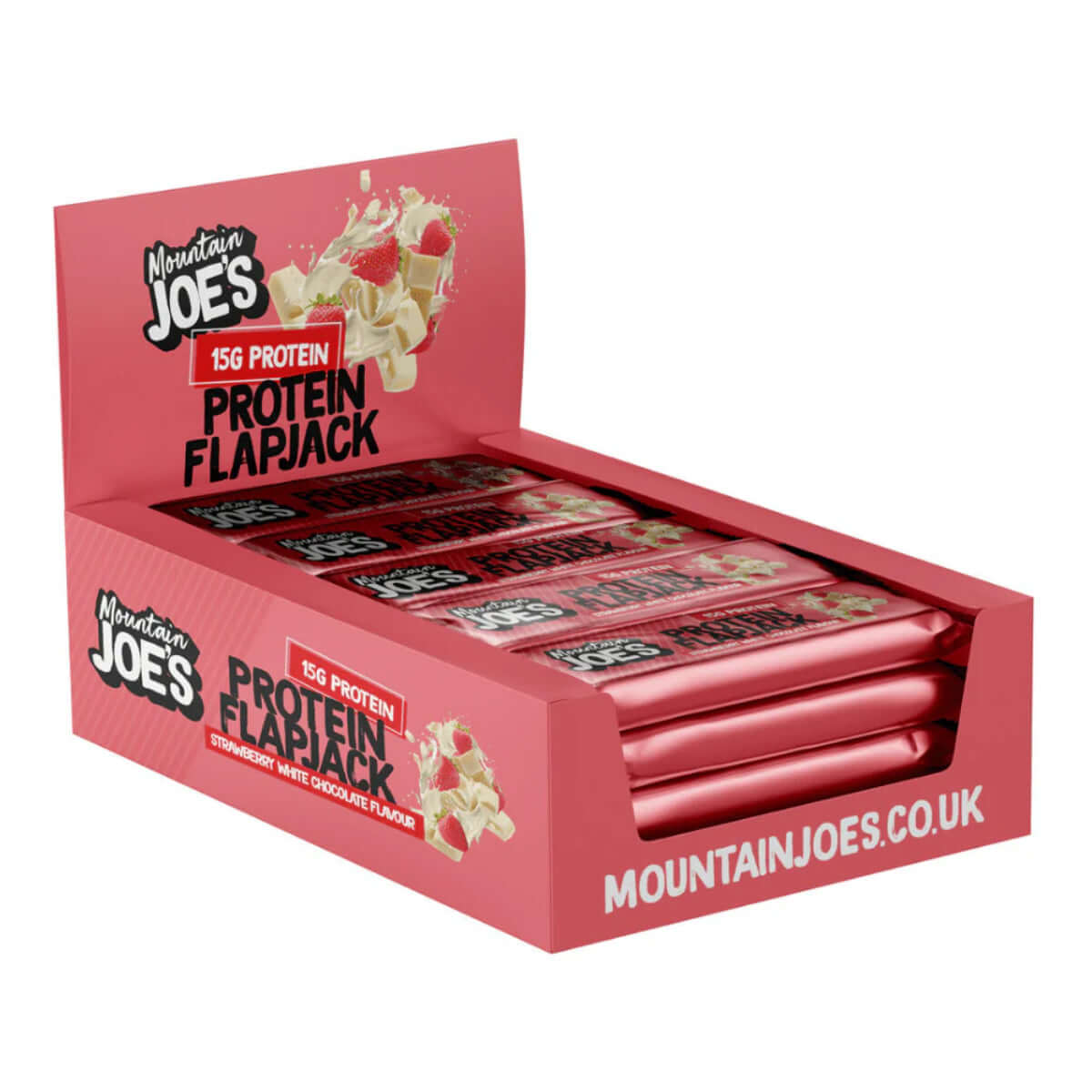 Mountain Joe's Protein Flapjacks Size: 16 x 60g Flavour: Strawberry White Chocolate
