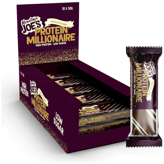 Mountain Joe's Millionaire Bars Size: 10 x 50g Flavour: Chocolate Caramel