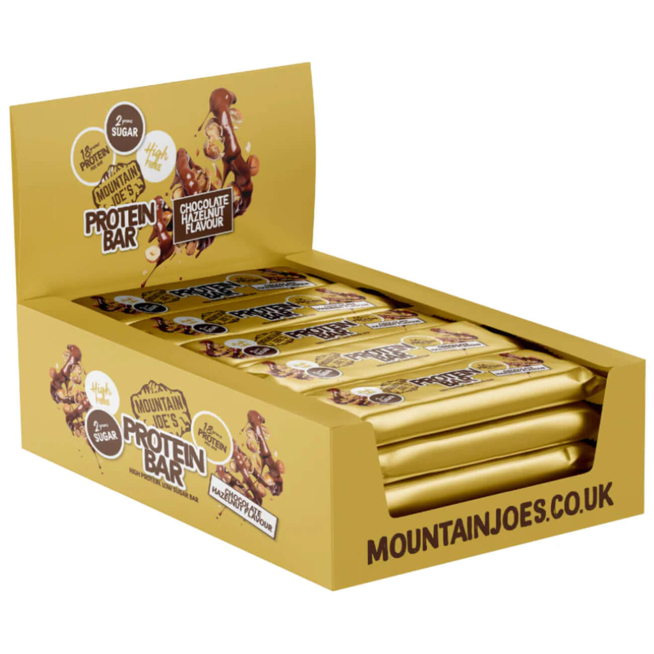 Mountain Joe's Protein Bars Size: 12 x 55g Flavour: Chocolate Hazelnut