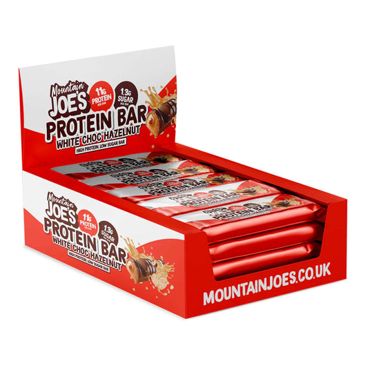Mountain Joe's Snack Size Protein Bars Size: 12 x 35g Flavour: White Chocolate Hazelnut