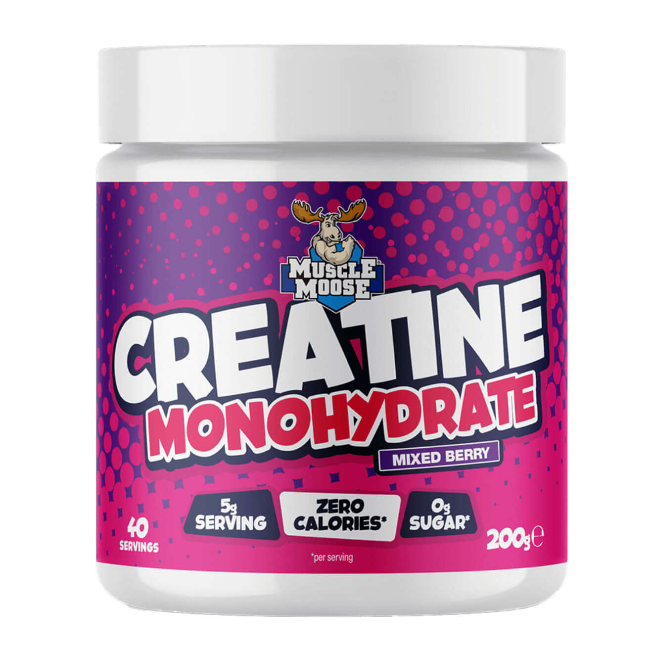 Muscle Moose Flavoured Creatine Size: 200g Flavour: Mixed Berry
