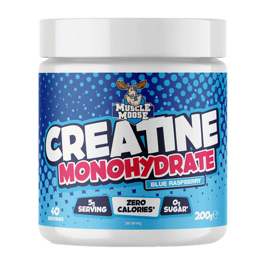 Muscle Moose Flavoured Creatine Size: 200g Flavour: Blue Raspberry