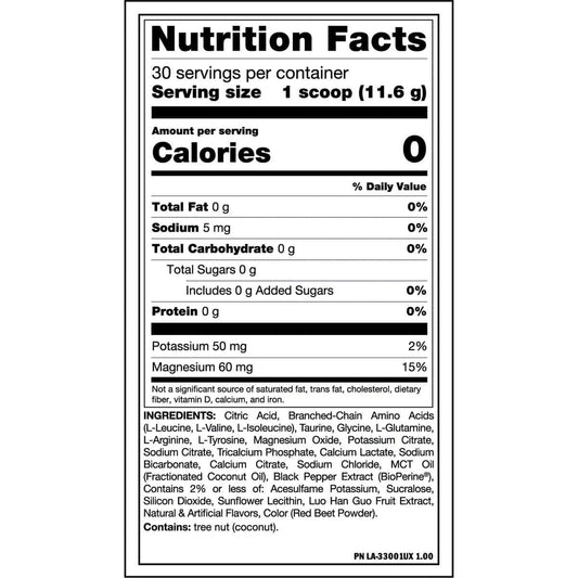 Mutant BCAA 9.7 Nutrition Facts