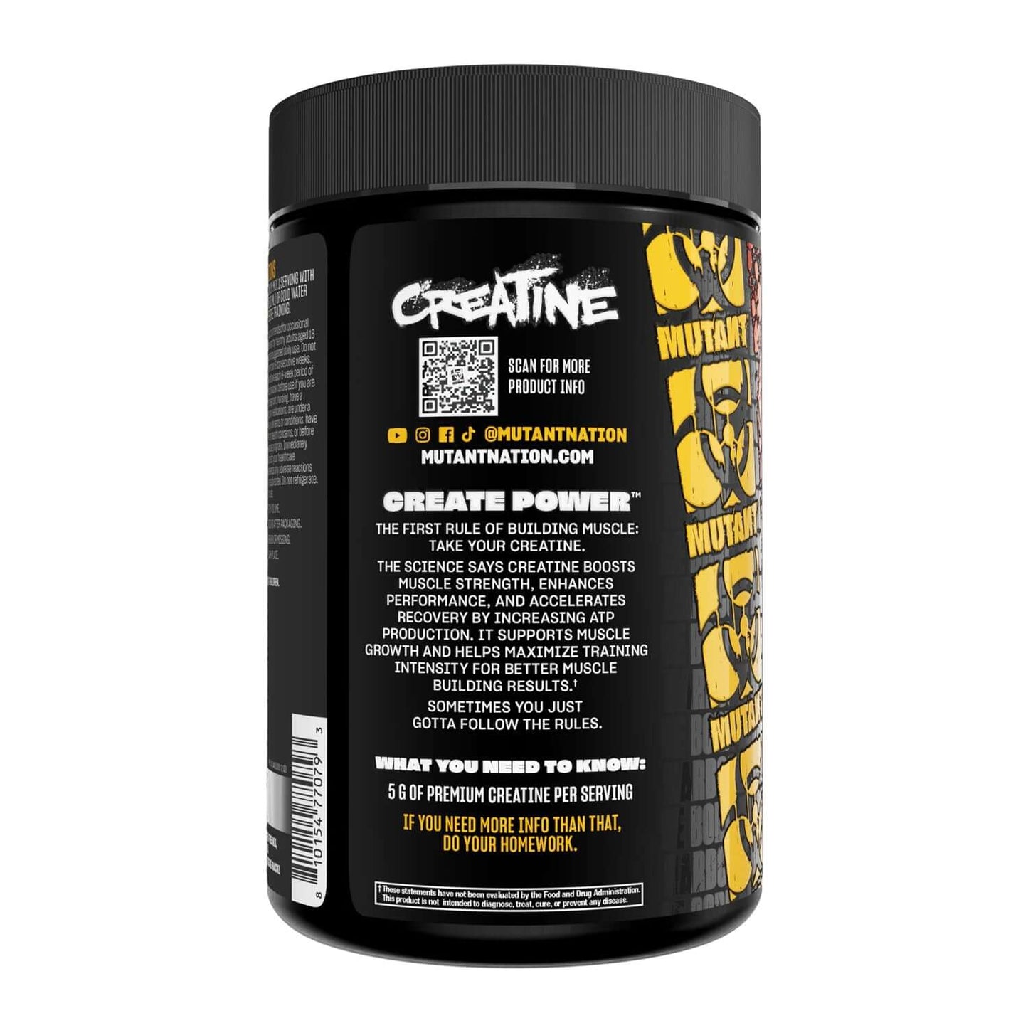 Mutant Creatine Monohydrate Nutrition Facts
