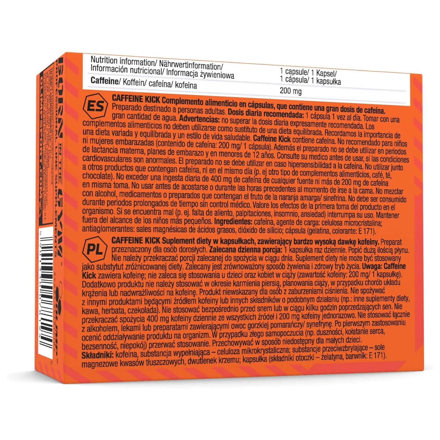 Olimp Caffeine Kick Nutritional Information