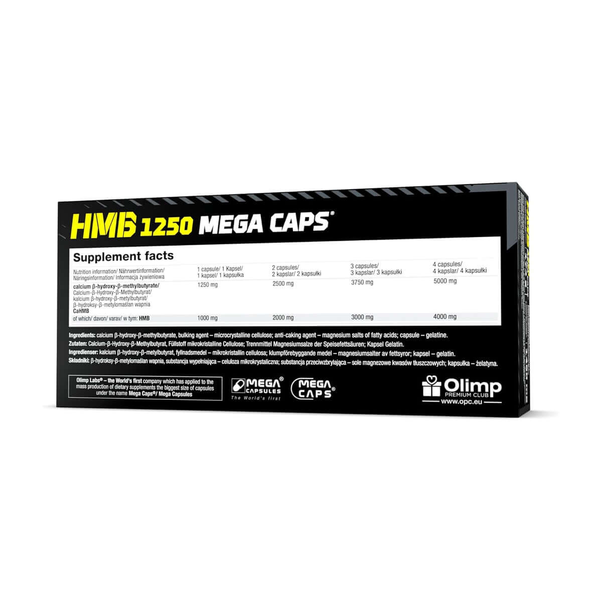 Olimp HMB 1250 Mega Caps Nutrition Facts