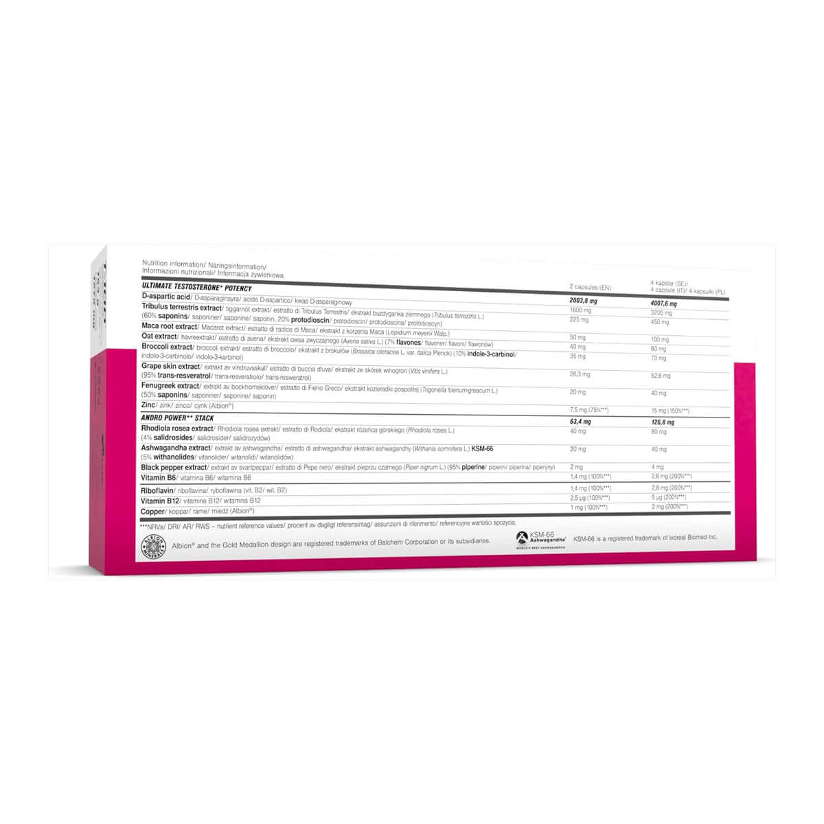 Olimp T-100 Mega Caps Nutrition Facts