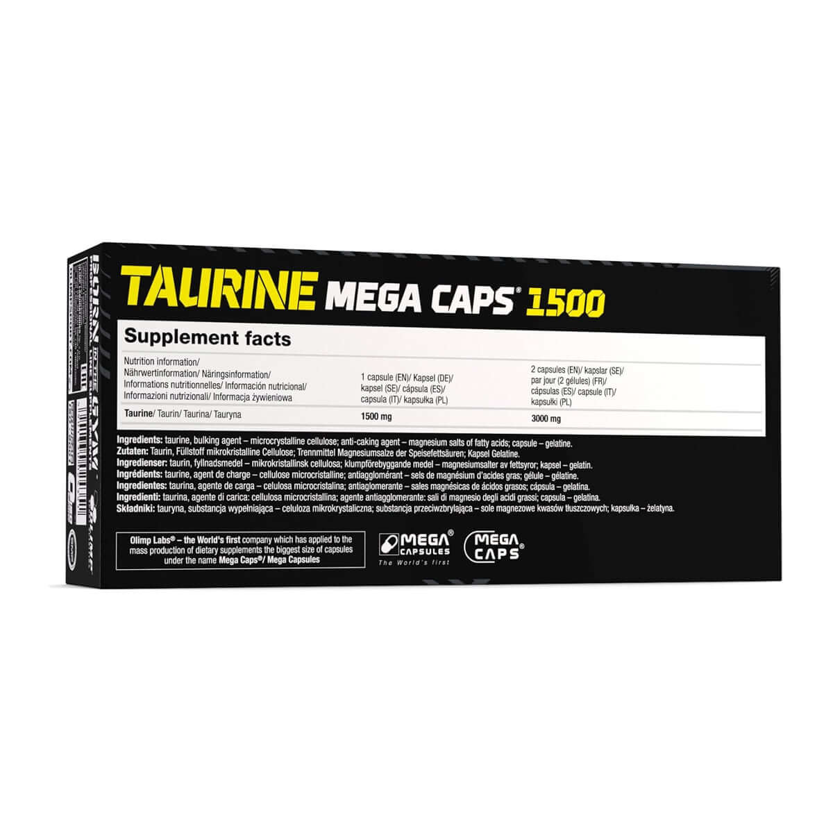 Olimp Taurine 1500 Mega Caps Nutrition Facts