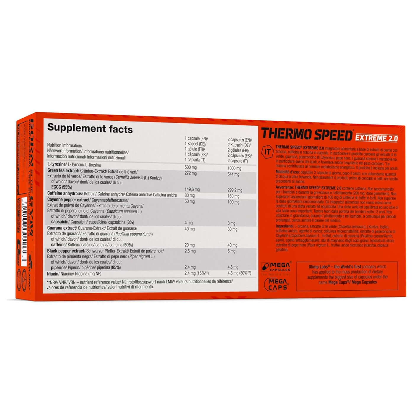 Olimp Thermo Speed Extreme 2.0 Nutritional Information