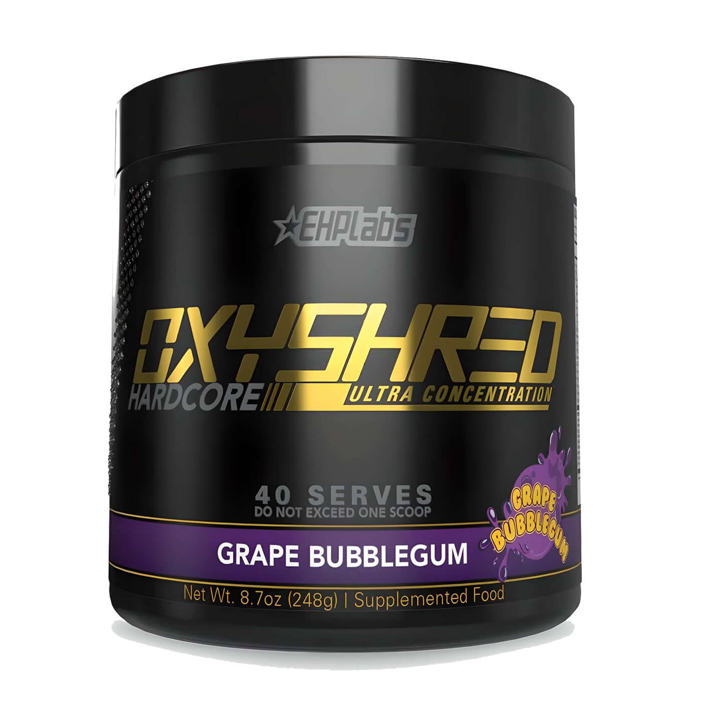 EHP Labs OxyShred Hardcore Size: 40 Svgs Flavour: Grape Bubblegum