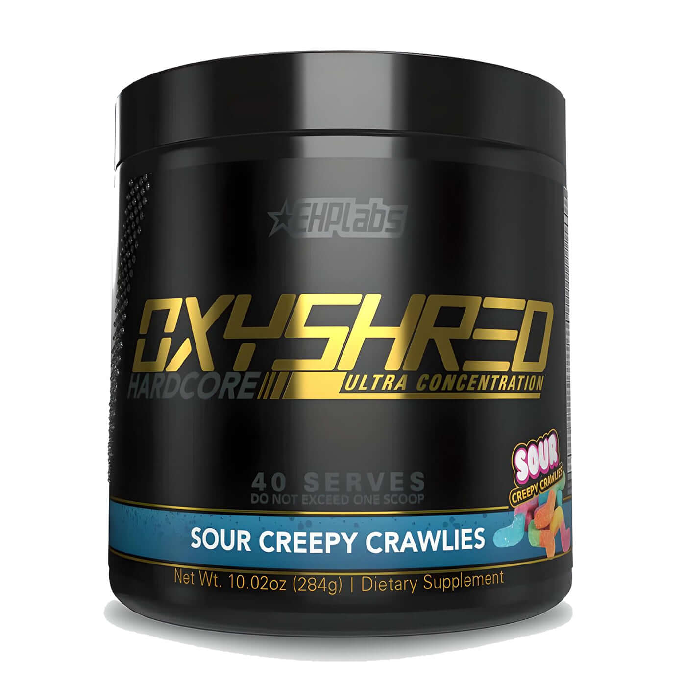 EHP Labs OxyShred Hardcore Size: 40 Svgs Flavour: Sour Creepy Crawlies