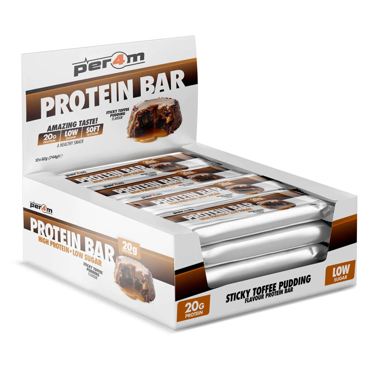 Per4m Protein Bars Size: 12 x 62g Flavour: Sticky Toffee Pudding