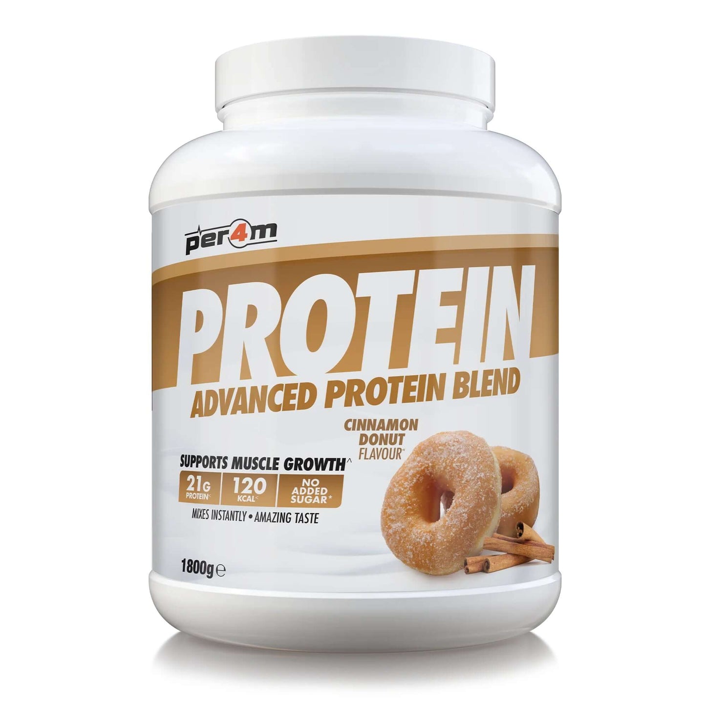 Per4m Advanced Protein Blend Size: 1.8kg Flavour: Cinnamon Donut
