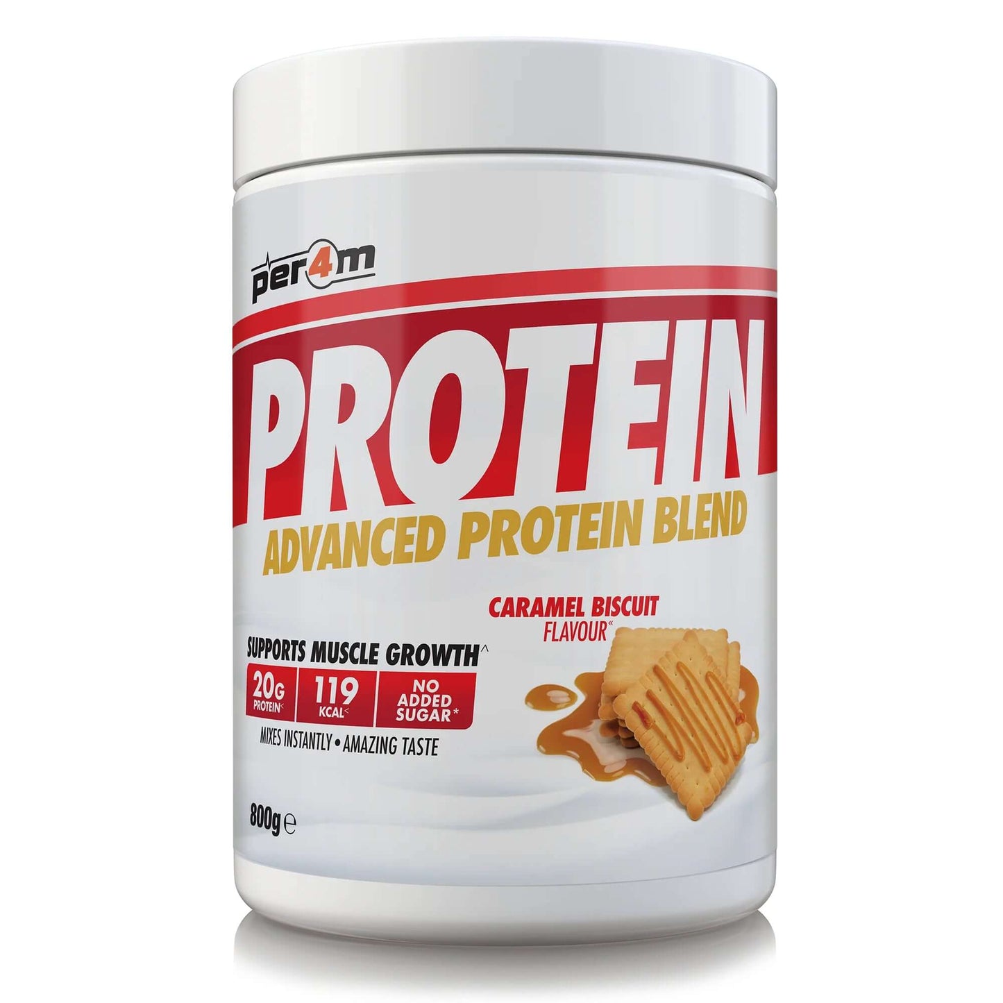 Per4m Advanced Protein Blend Size: 800g Flavour: Caramel Biscuit