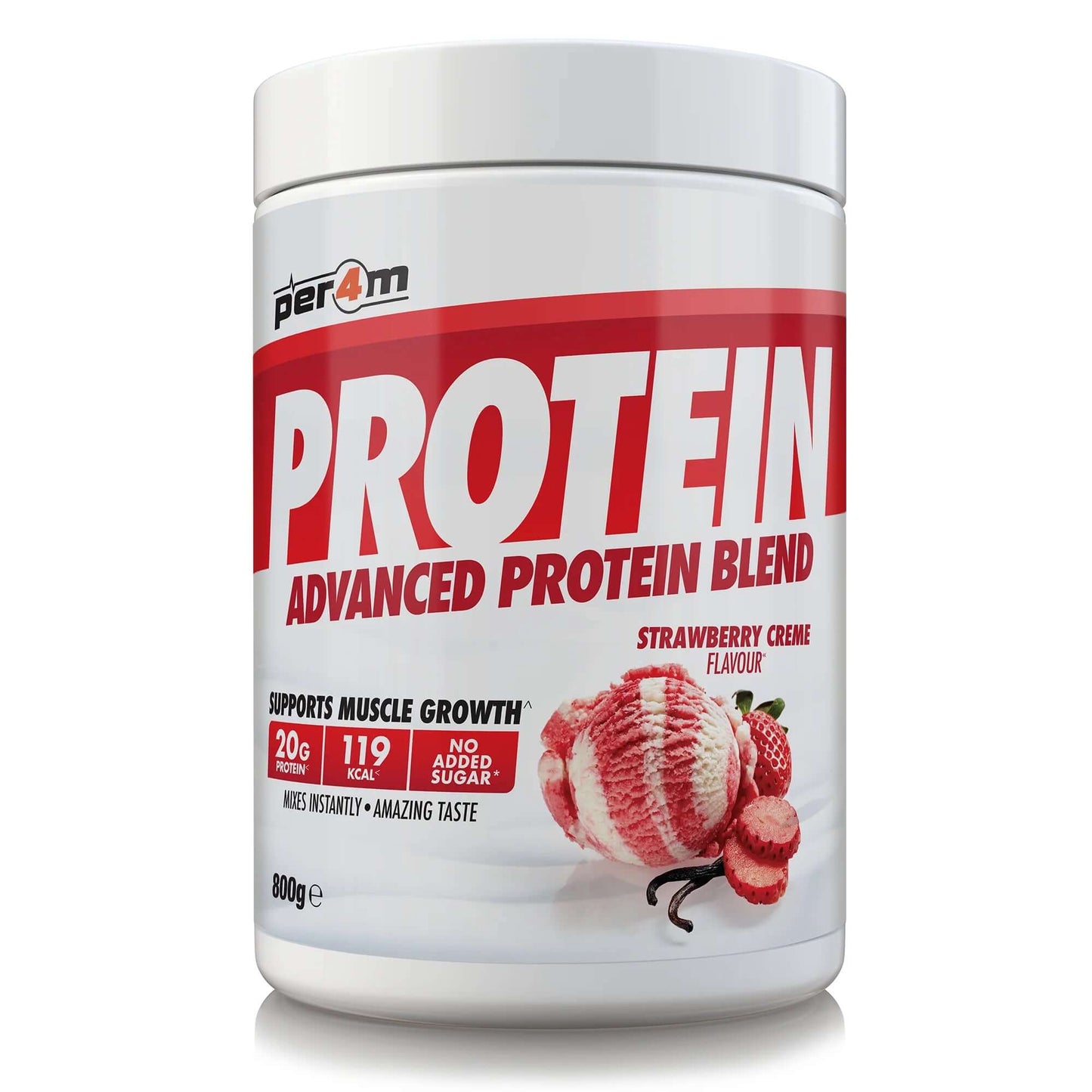 Per4m Advanced Protein Blend Size: 800g Flavour: Strawberry Creme