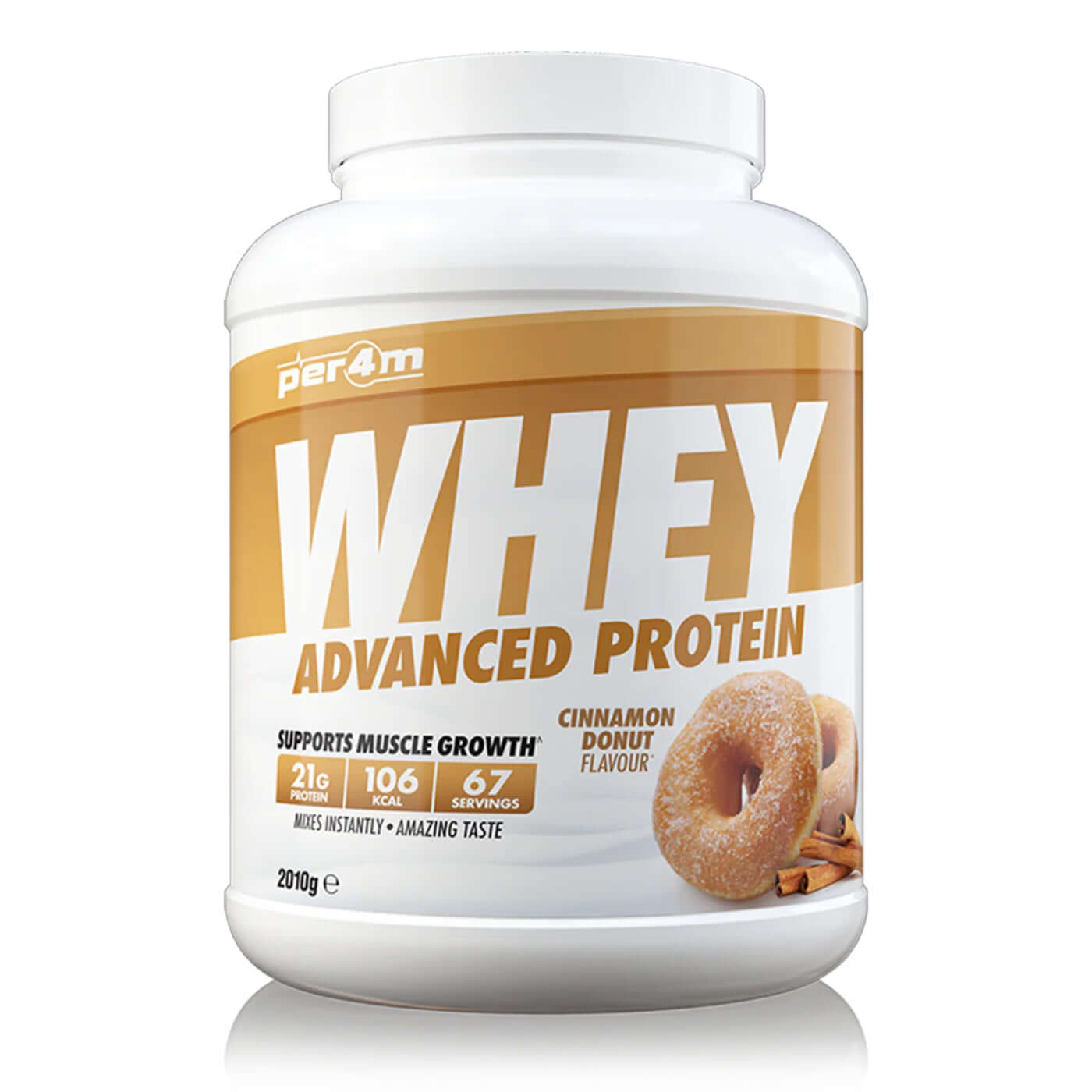 Per4m Whey Protein Size: 2.01kg Flavour: Cinnamon Donut