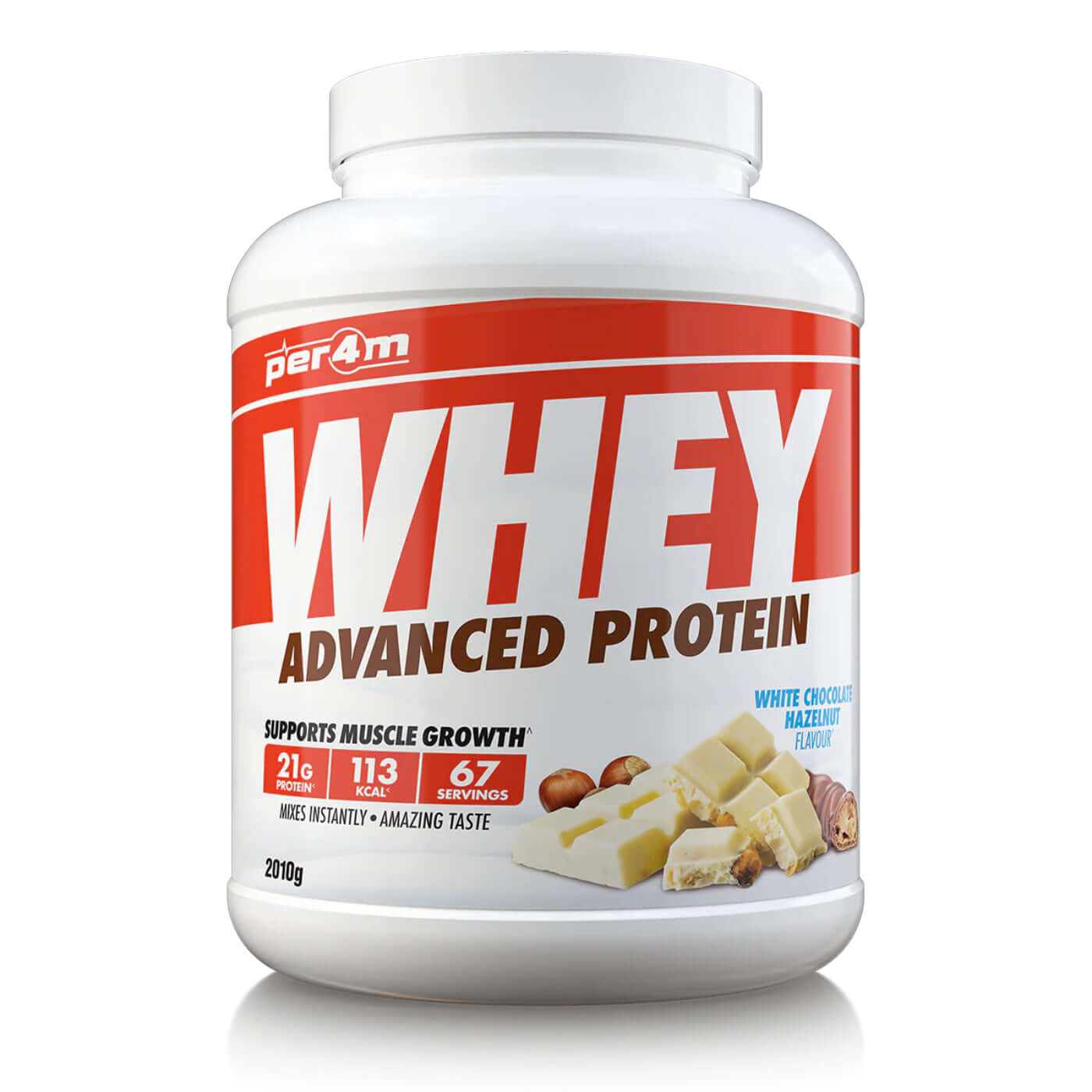 Per4m Whey Protein Size: 2.01kg Flavour: White Chocolate Hazelnut