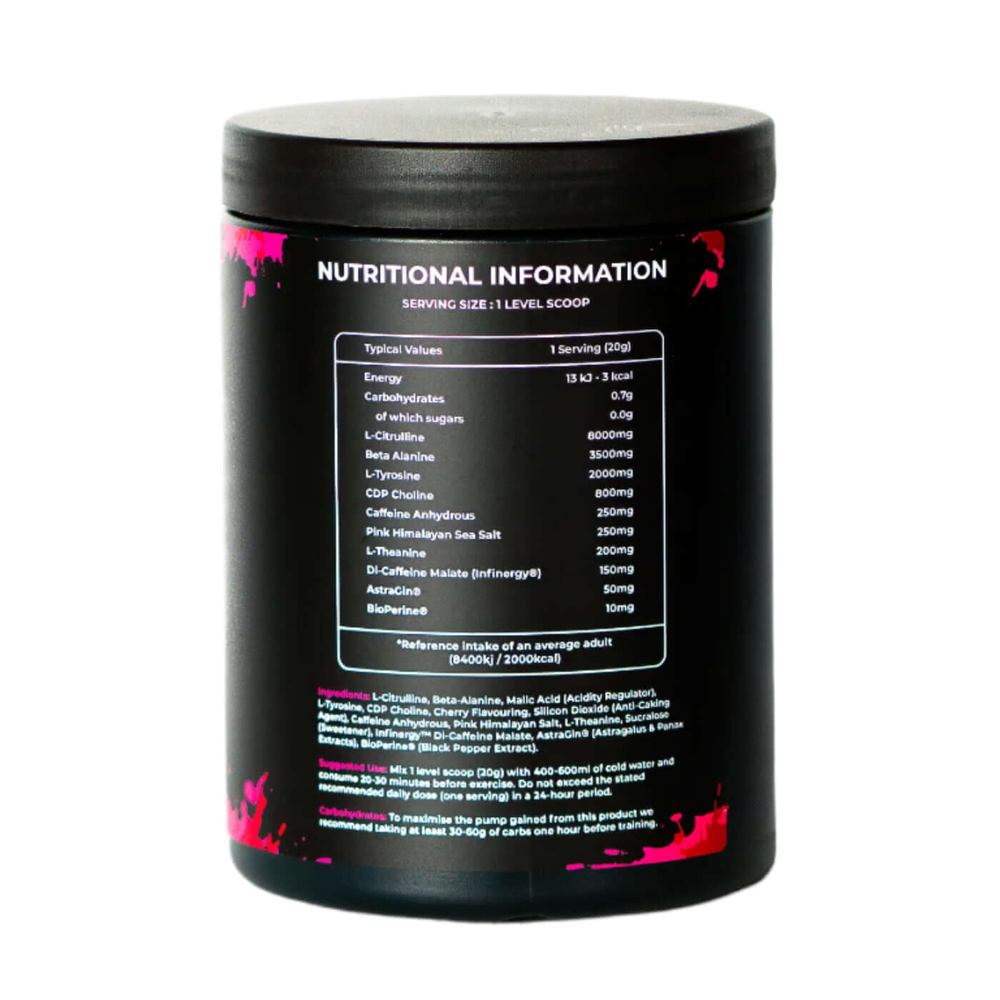 DarkStims Pre Workout V4 Label 1