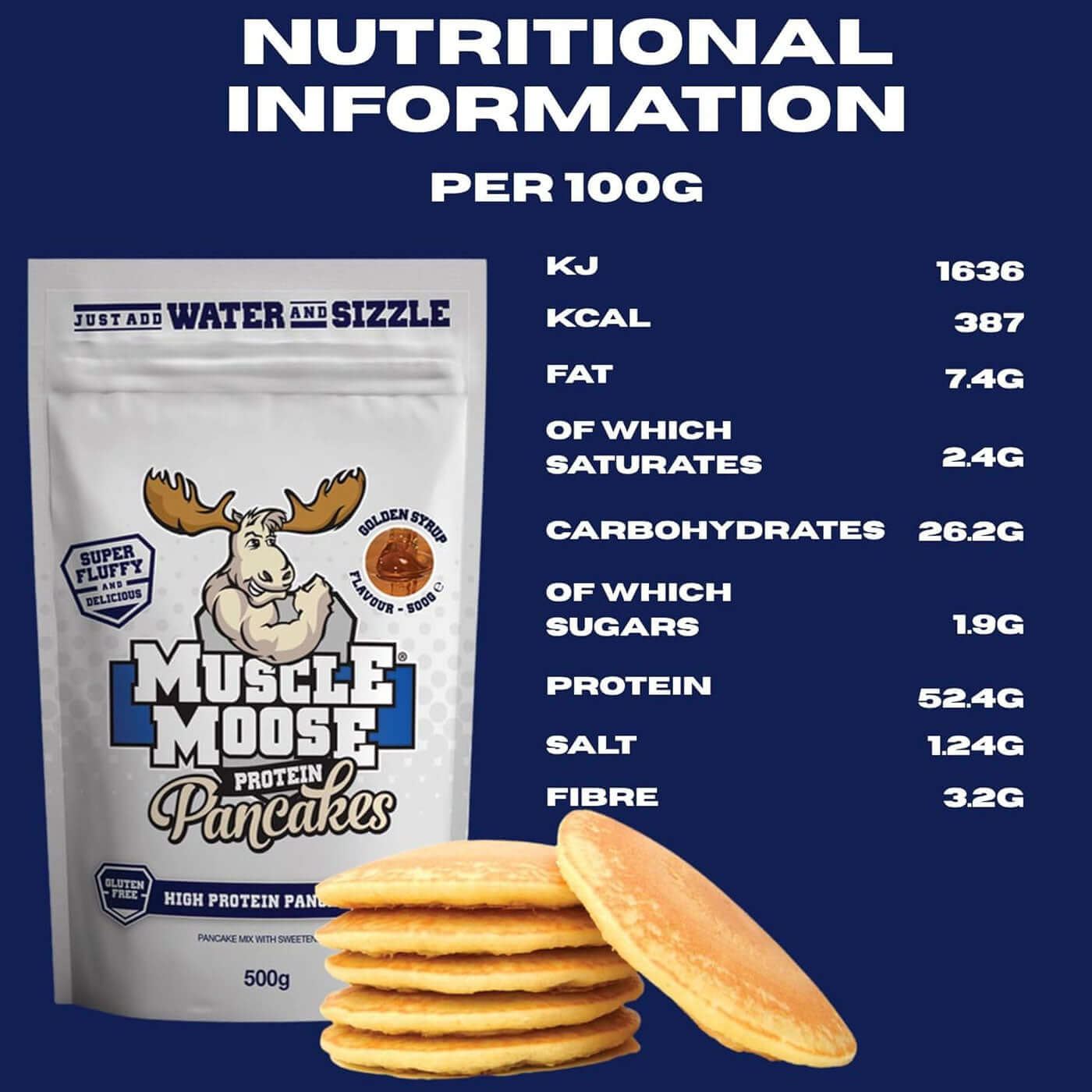 Muscle Moose Protein Pancakes Nutritional Information