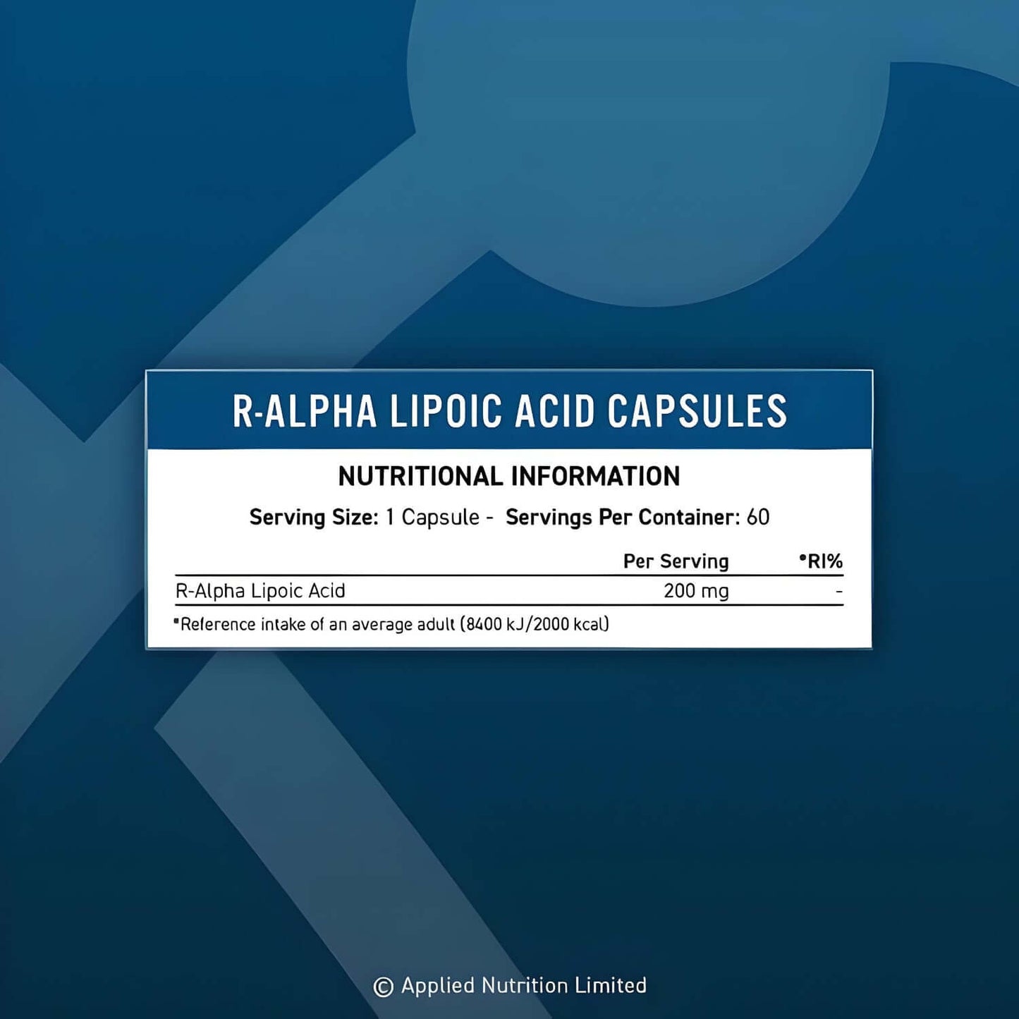 Applied Nutrition R-ALA R-Alpha Lipoic Acid Size: 60 Capsules