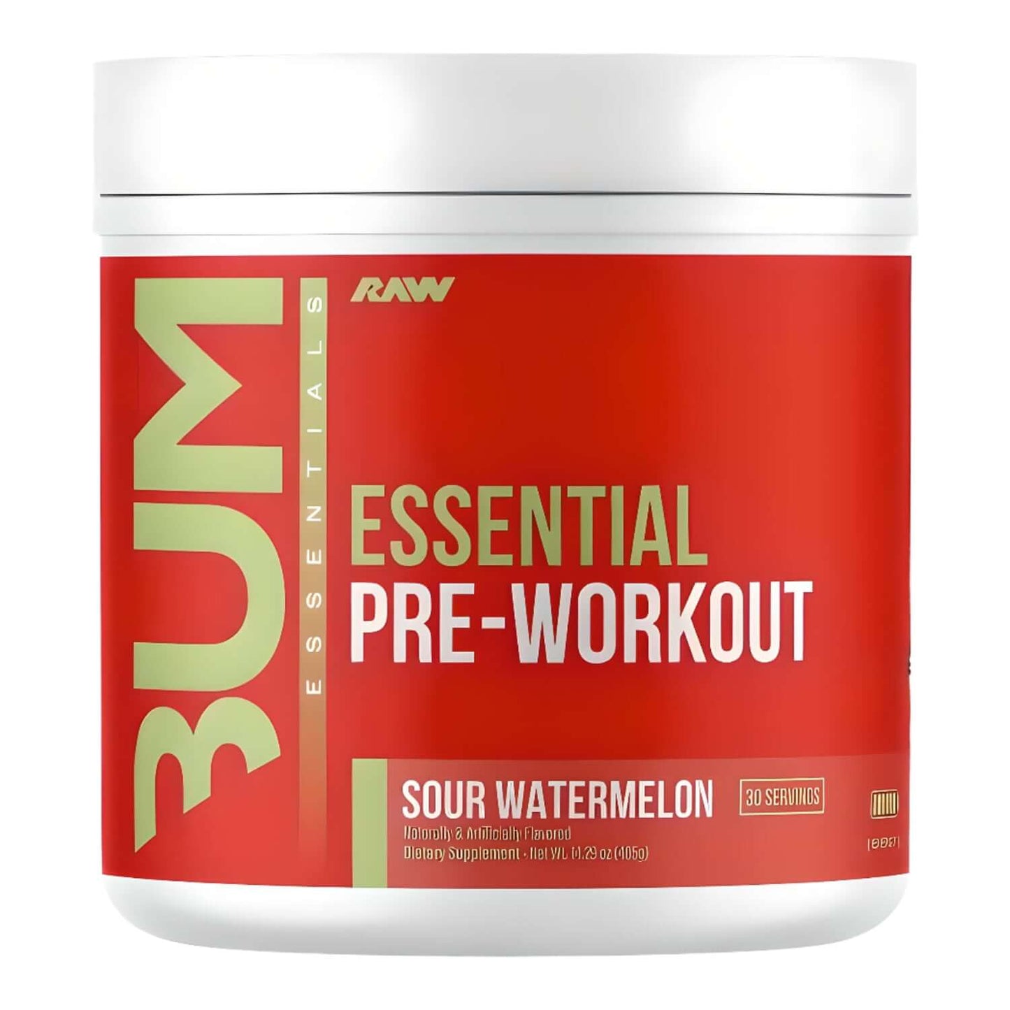 Raw Nutrition CBUM Essential Pre-Workout Sour Watermelon flavor, 30 servings.