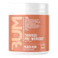 Raw Nutrition CBUM Thavage Pre-Workout, Peach Bum flavor, 520g. Dietary supplement for energy and focus.