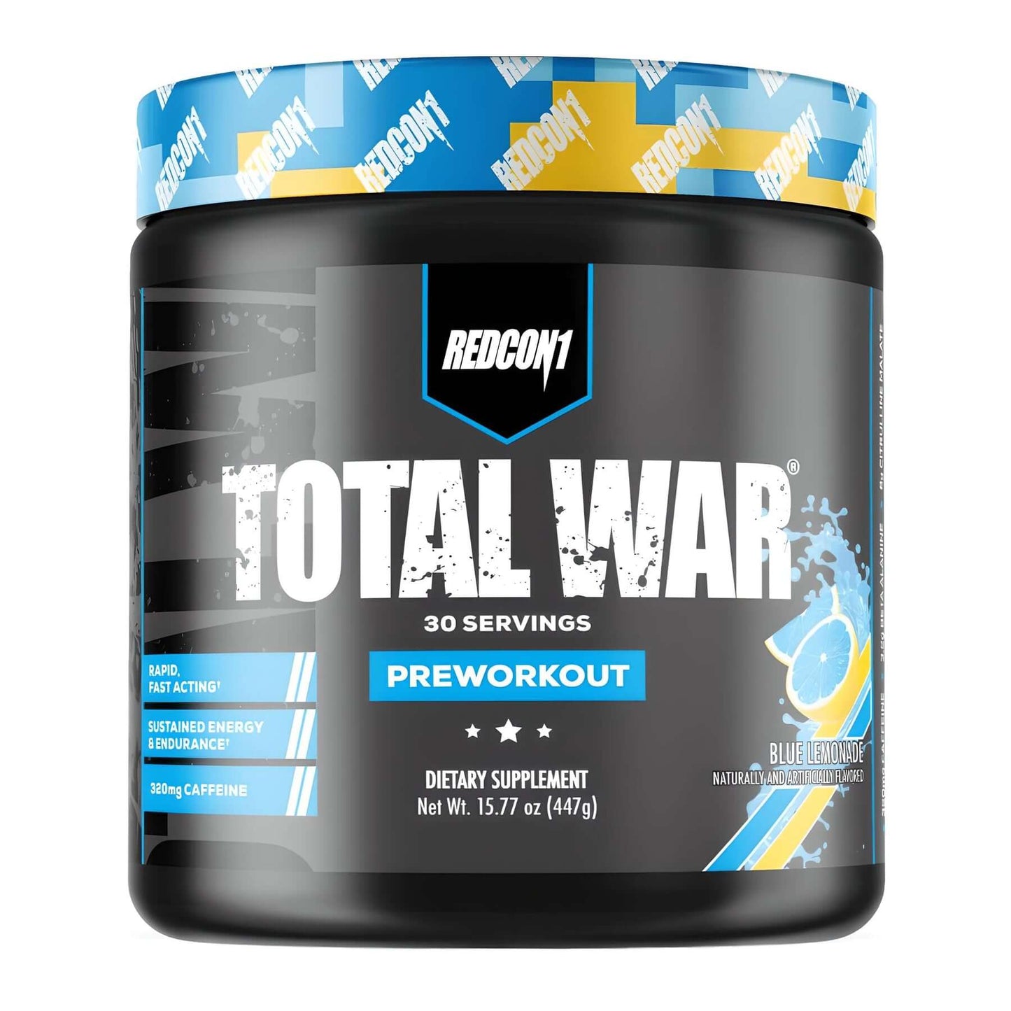 Redcon1 Total War Pre Workout Size: 30 Svgs Flavour: Blue Lemonade