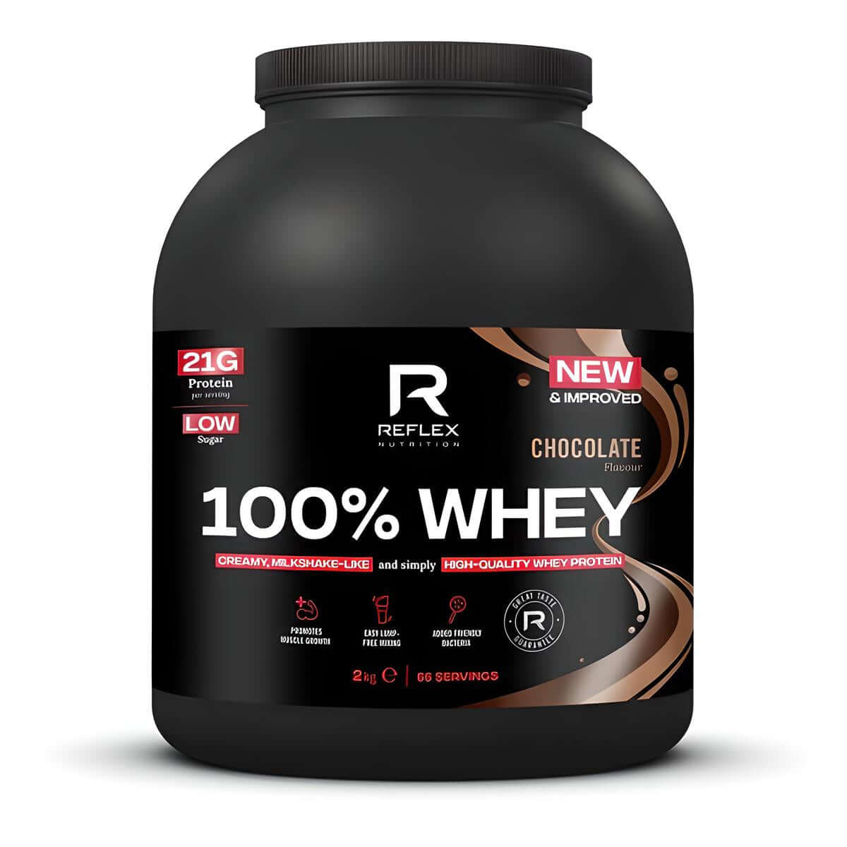 Reflex 100% Whey Size: 2kg Flavour: Chocolate