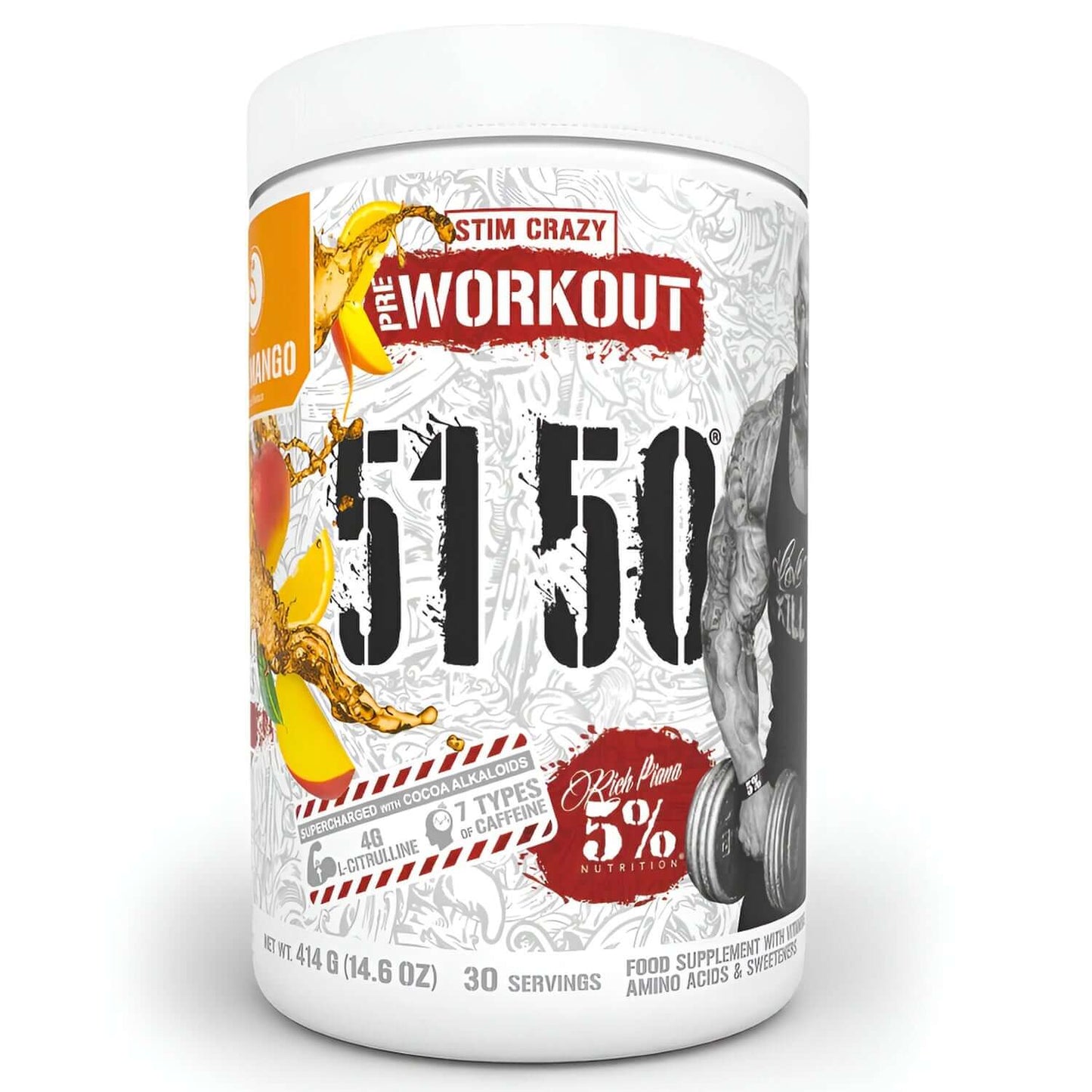 Rich Piana 5% Nutrition 5150 Size: 30 Svgs Flavour: Citrus Mango