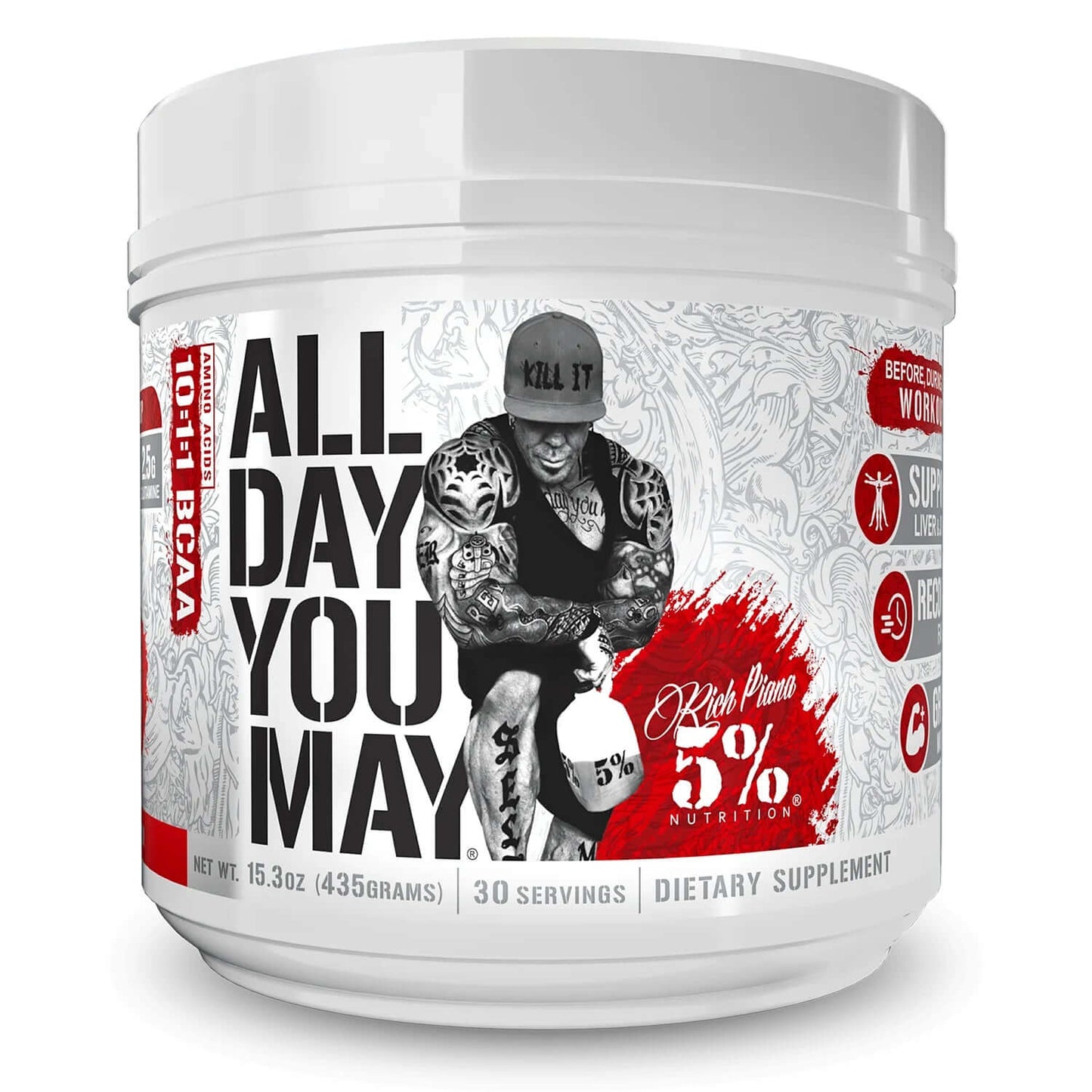 Rich Piana 5% Nutrition All Day You May Size: 30 Svgs Flavour: Fruit Punch