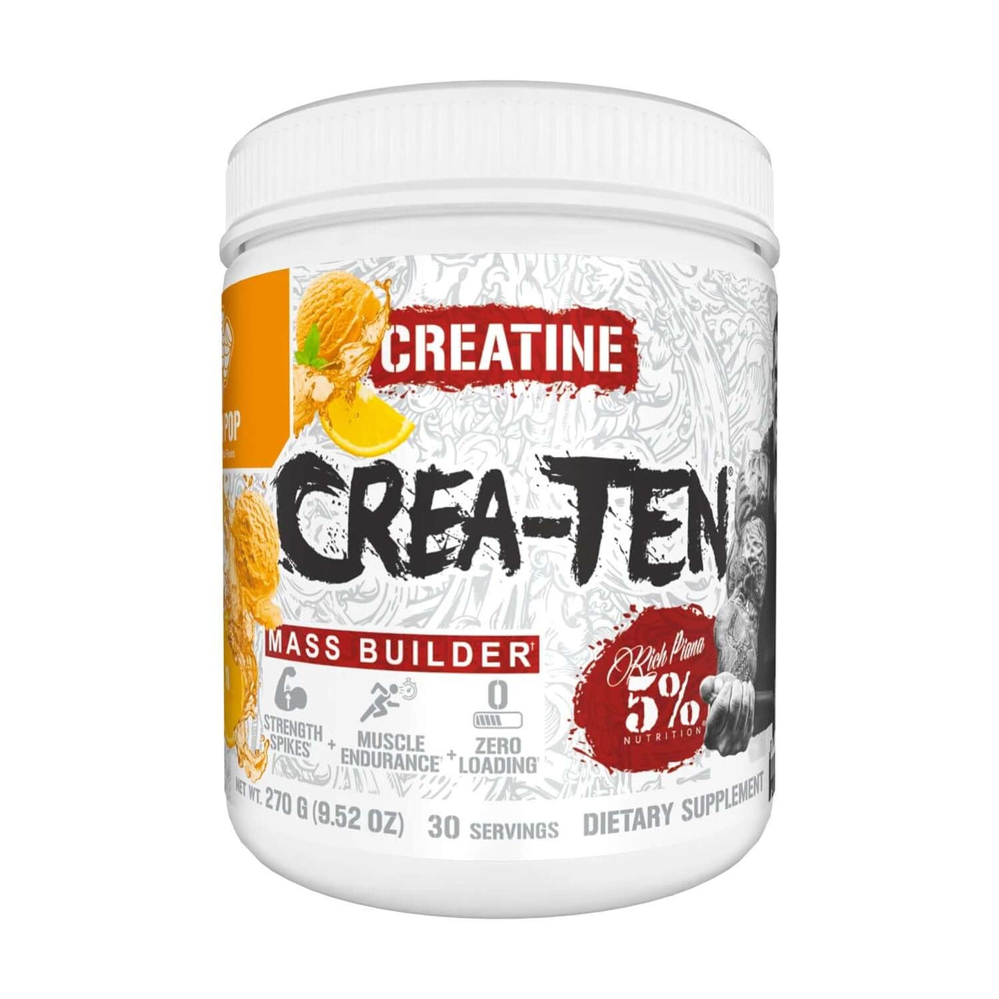 Rich Piana 5% Nutrition Crea Ten Size: 25 Svgs Flavour:Push Pop
