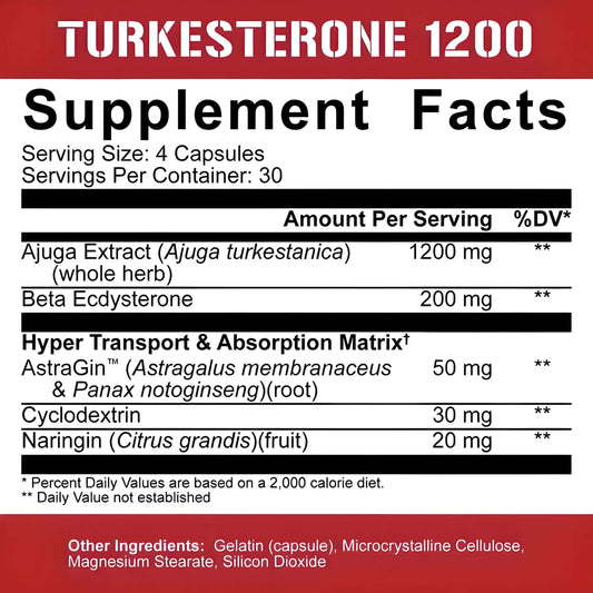 Rich Piana 5% Nutrition Turkesterone Nutrition Facts