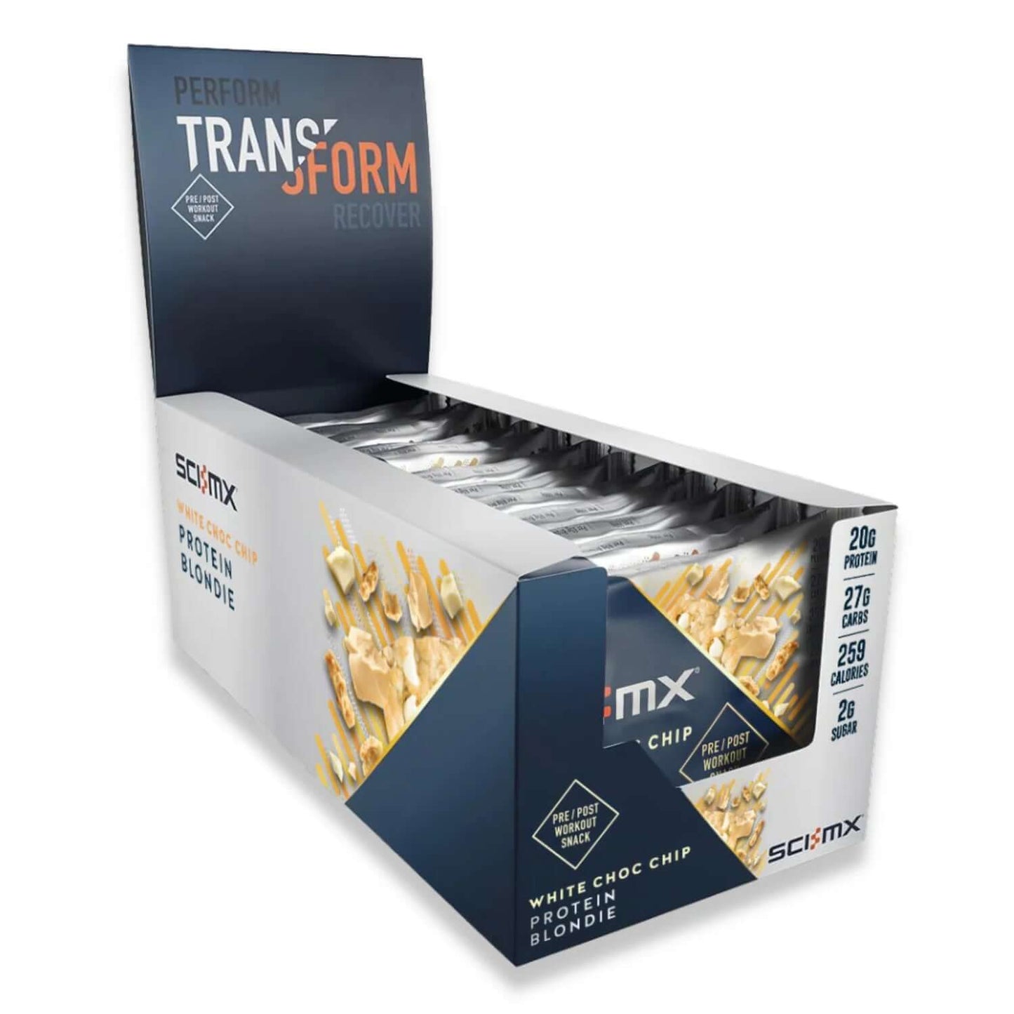 Sci-MX Protein Brownies Size: 12 x 65g Flavour: White Chocolate Chip