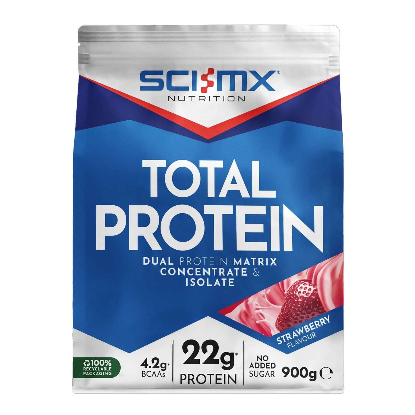 Sci-MX Total Protein Size: 900g Flavour: Strawbery