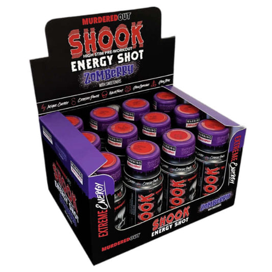 Murdered Out Shook Energy Shot Size: 12 x 60ml Flavour: Zomberry