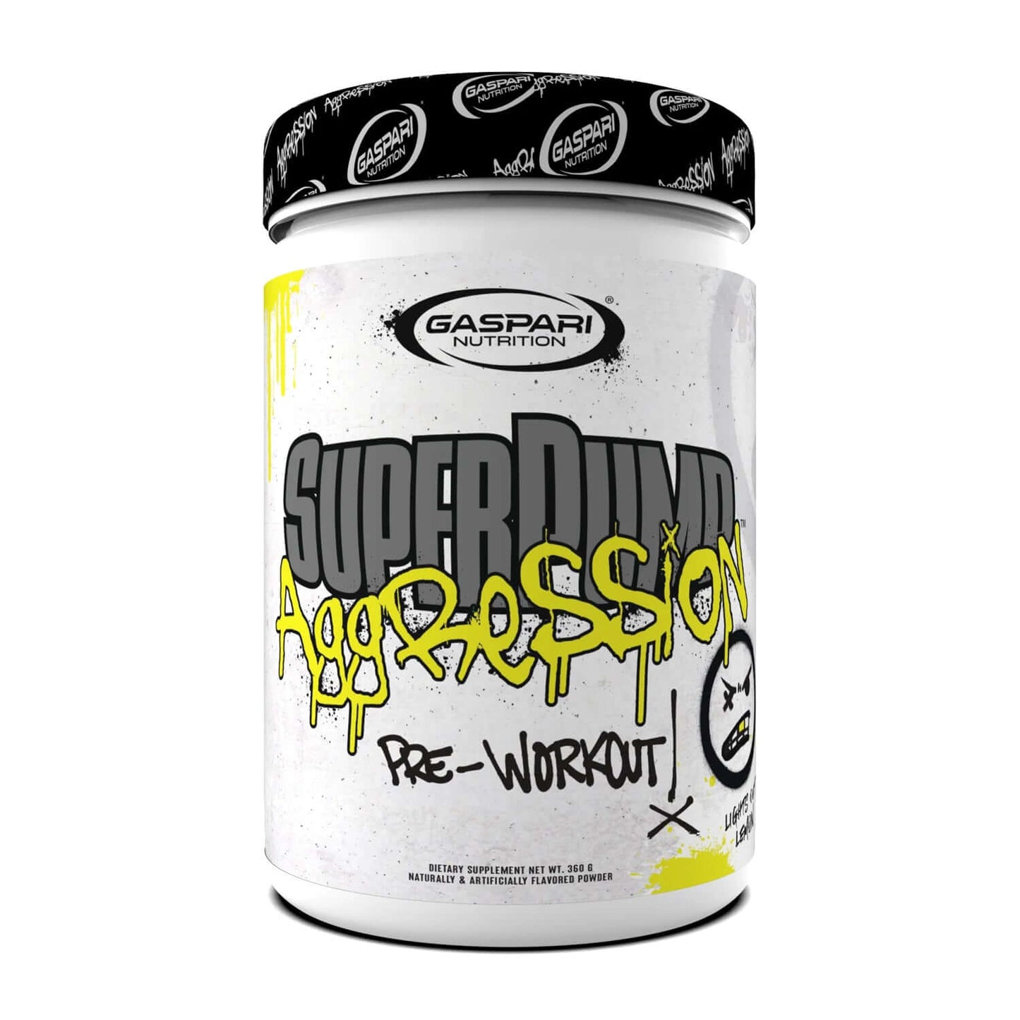Gaspari Superpump Aggression Size: 450g Flavour: Lights Out Lemon EXP 30/09/25