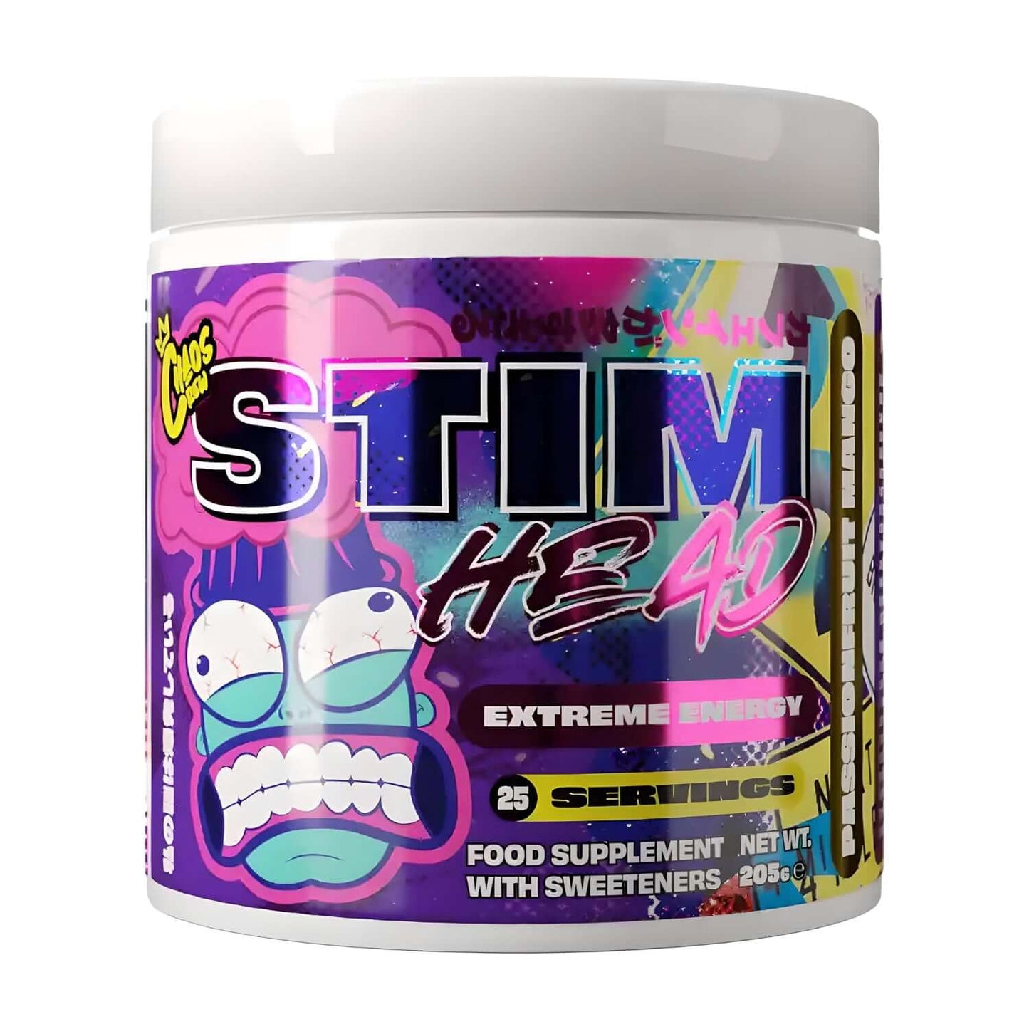 Chaos Crew Stim Head Size: 25 Svgs Flavour: Passionfruit Mango