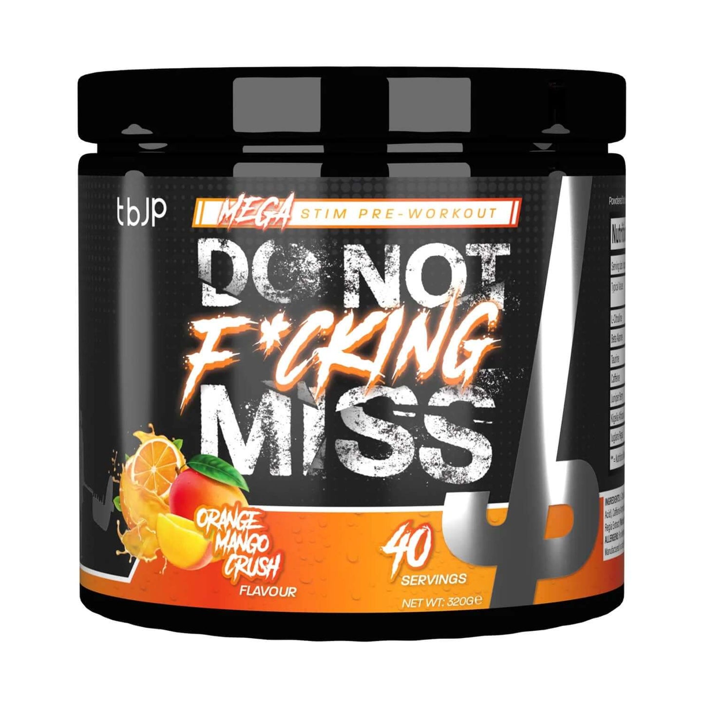 Trained By JP DNFM Size: 40 Svgs Flavour: Orange & Mango