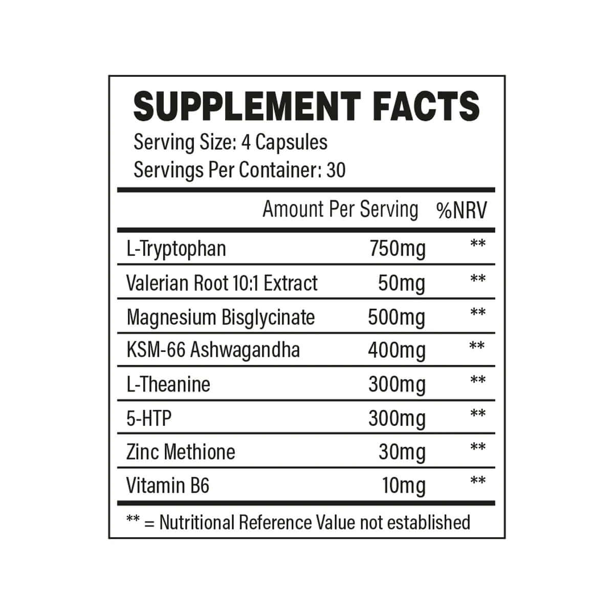 Trained By JP Dream Sleep Nutrition Facts