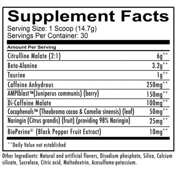 Redcon1 Total War Pre Workout Nutrition Facts