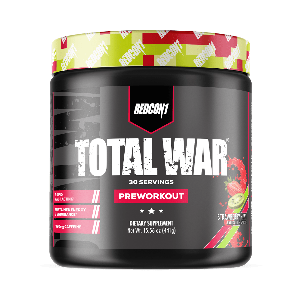 Redcon1 Total War Pre Workout Supplement Size: 30 Svgs Flavour: Strawberry Kiwi