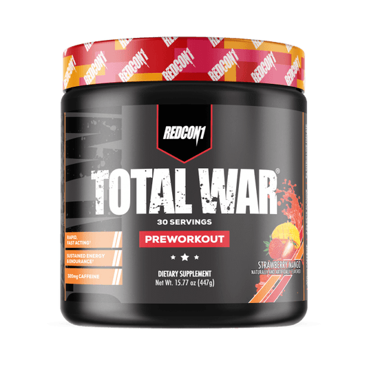 Redcon1 Total War Pre Workout Supplement Size: 30 Svgs Flavour: Strawberry Mango