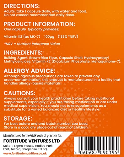 Fortitude Nutrition Vitamin K2 MK7
