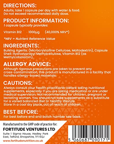 Fortitude Nutrition Vitamin B12